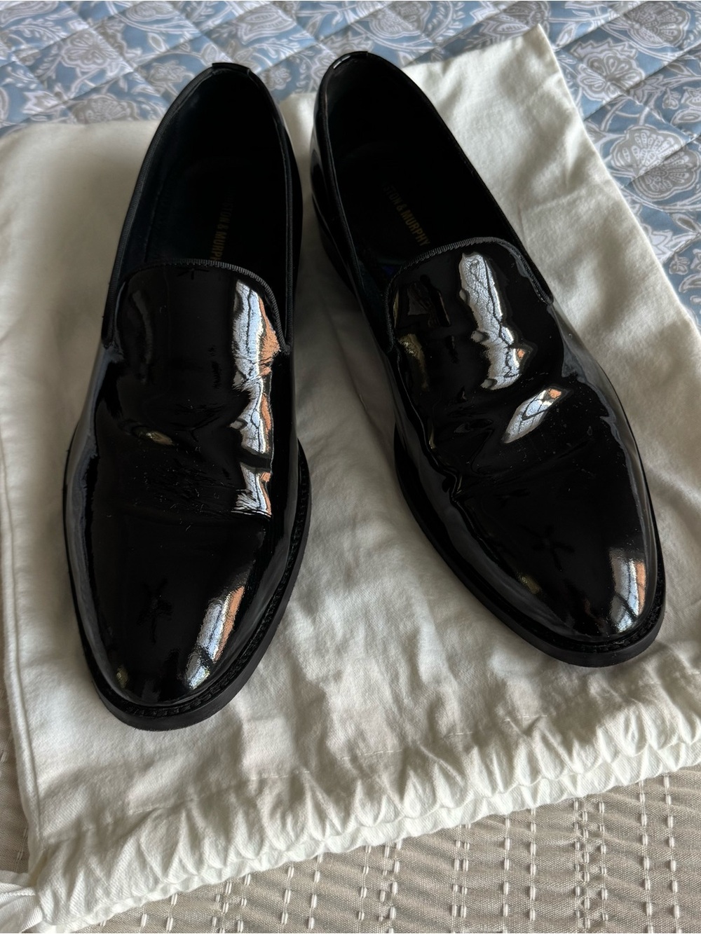 Gavney Slip-On Black Patent Leather Men’s Slip-On Dress Loafers